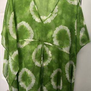 Michael Kors Green Tie-Dye Top